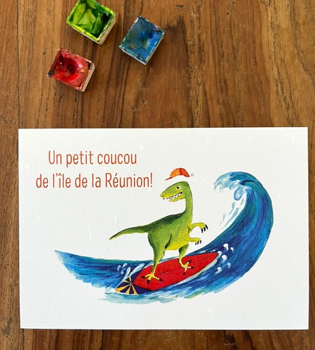 [3541] CARTE POSTALE RÉUNION - DINO SURFING
