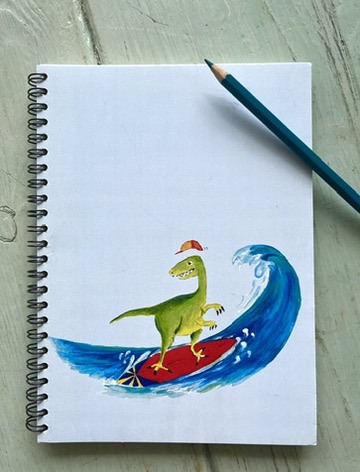 [4890] CARNET DE NOTES DINO SURFING