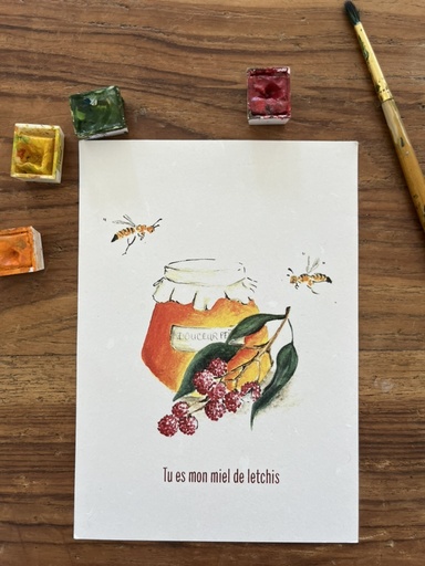 [3305] CARTE POSTALE TOI MON AMOUR - MON MIEL DE LETCHIS