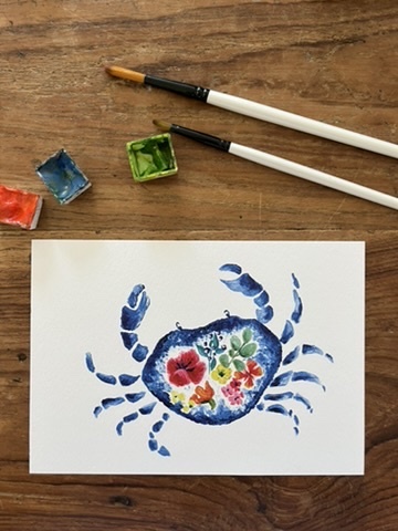 [4128] CARTE POSTALE LE CRABE FLEURS