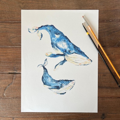 [6030] AFFICHE LES BALEINES OCÉAN