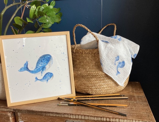 [6054] AFFICHE - LES BALEINES BLEUES