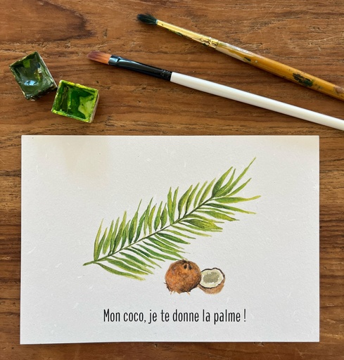 [3312] CARTE POSTALE TOI MON AMOUR - MON COCO, JE TE DONNE LA PALME