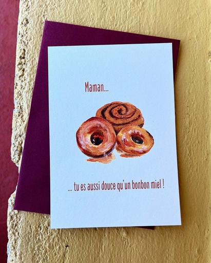 [6177] CARTE POSTALE BONBON MIEL FETE DES MAMANS