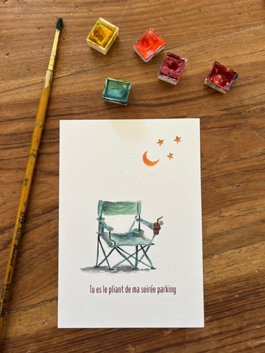 [6634] CARTE POSTALE TOI MON AMOUR - LE PLIANT DE LA SOIRÉE PARKING