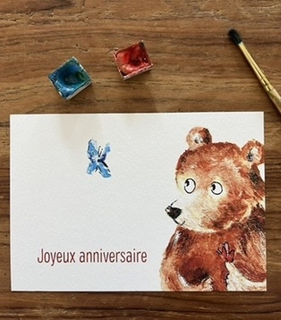 CARTE POSTALE ANNIVERSAIRE - L'OURSON