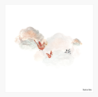 AFFICHE LES PETITS OISEAUX DANS LES NUAGES