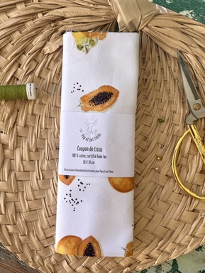 COUPON DE TISSU COTON OEKO TEX - LES PETITES PAPAYES